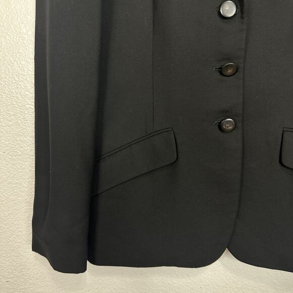 Ralph Lauren Y2K Blazer Women Size 14 Italy Silk Lapel Black Jacket Quiet Luxury - Picture 4 of 11